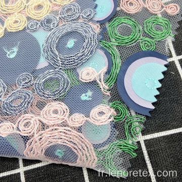 Tissu de maille de broderie en dribblage de laser 3D en tricot en polyester